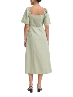 ICHI Ullani Puff Sleeve A-Line Midi Dress, Tea - view 2, Tea