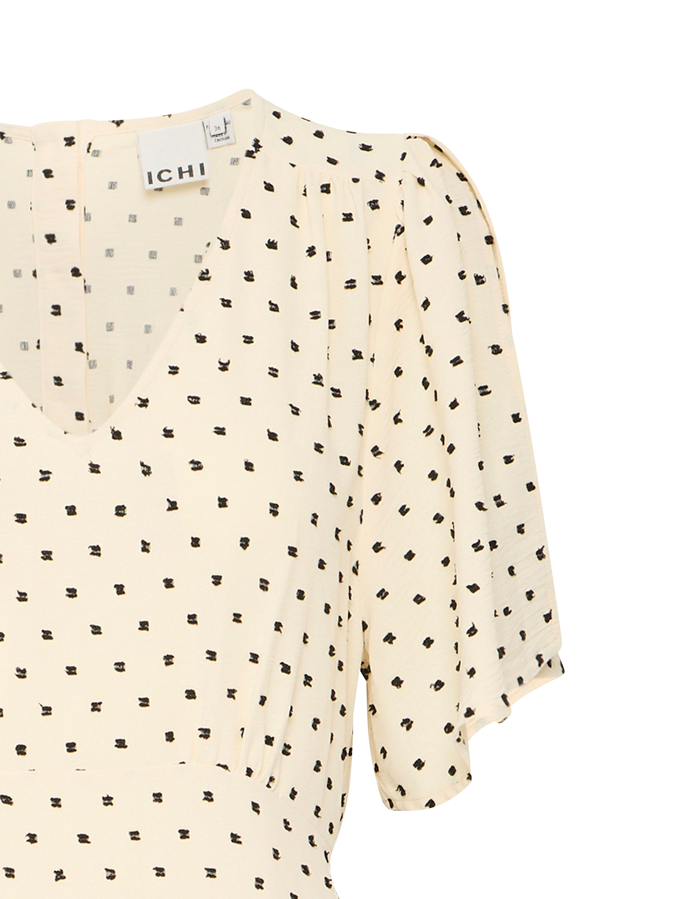 Product image 7 of 7, which shows ICHI Zabby Spot Midi Dress, Almond Milk, 10