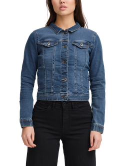 ICHI Billy Denim Jacket, Washed Medium Blue