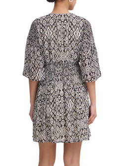 ICHI Neally Diamond Ikat Mini Dress, Black/Multi - view 2, Black/Multi