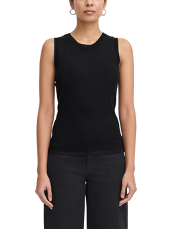 ICHI Delany Sleeveless Knit Top, Black, Black