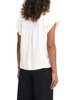 ICHI Crissy V-Neck Top - view 2, Cloud Dancer