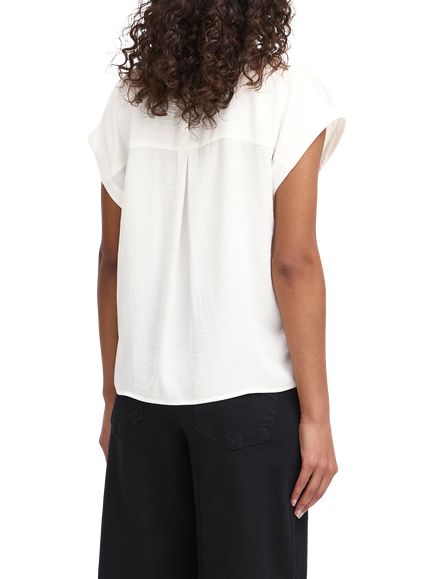 ICHI Crissy V-Neck Top - view 2, Cloud Dancer