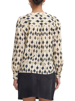 ICHI Emmeretta Geometric Long Sleeve Shirt, Natural/Multi - view 2, Natural/Multi