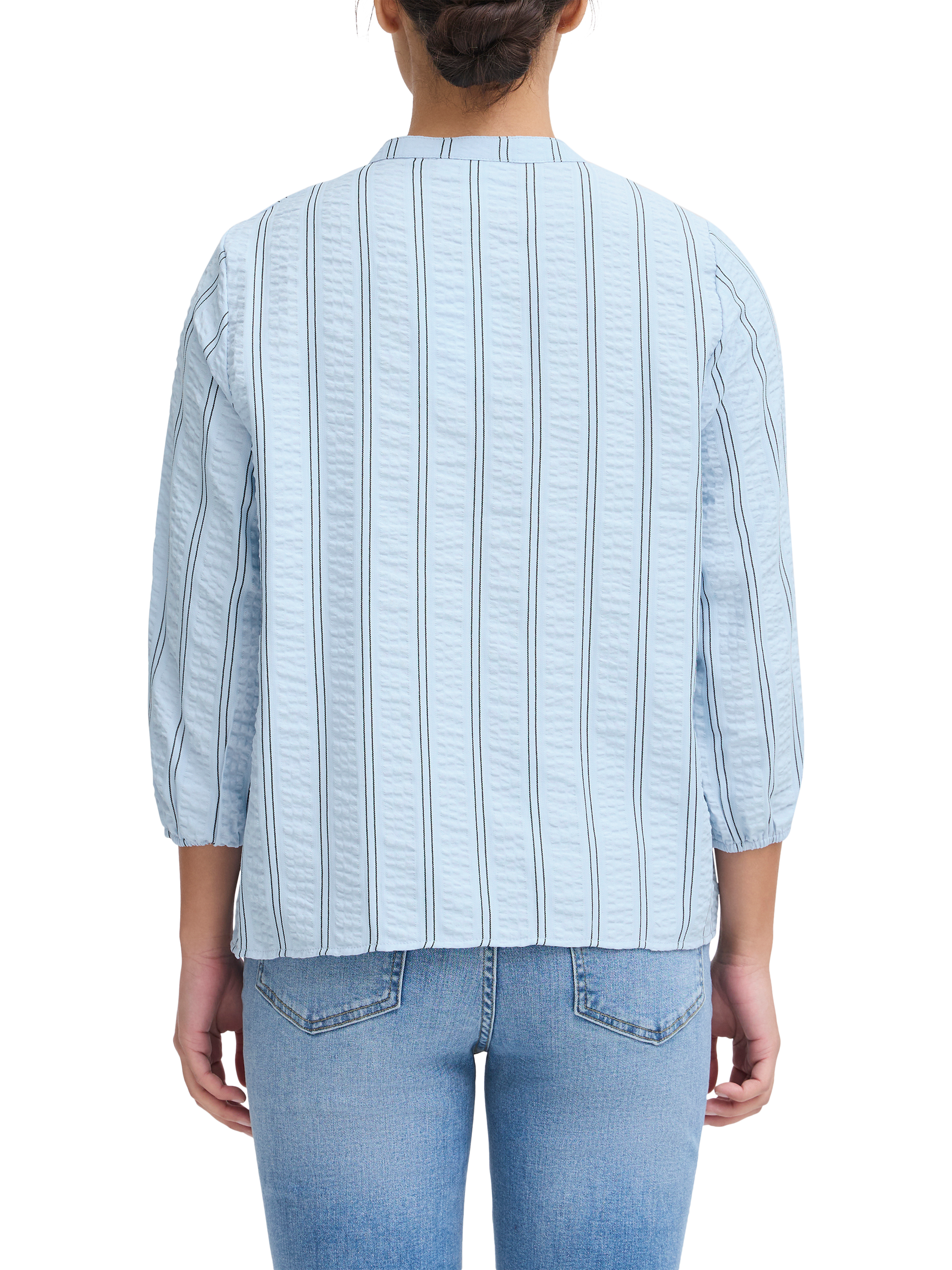 Product image 2 of 7, which shows ICHI Ollie Stripe Shirt, Della Robbia Blue, 8