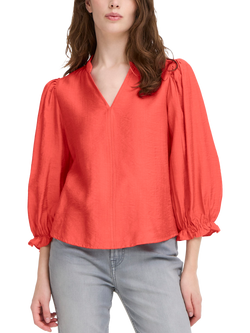 ICHI Wilma V-Neck Blouse, Poinciana, Poinciana