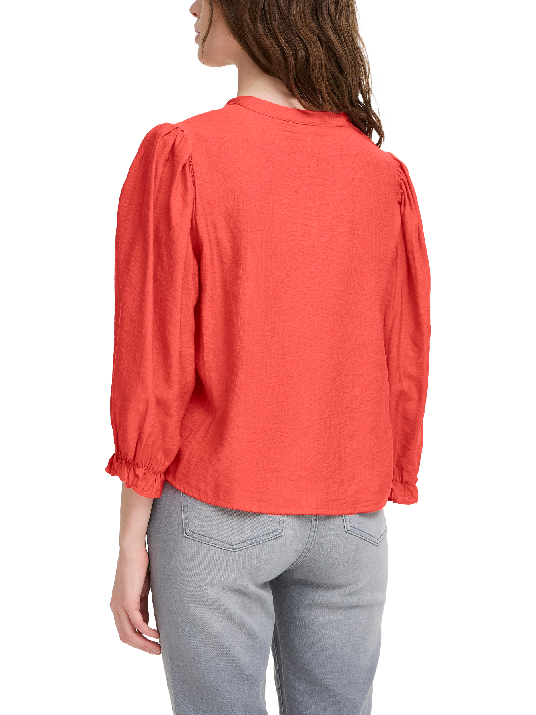 Product image 2 of 3, which shows ICHI Wilma V-Neck Blouse, Poinciana, 8