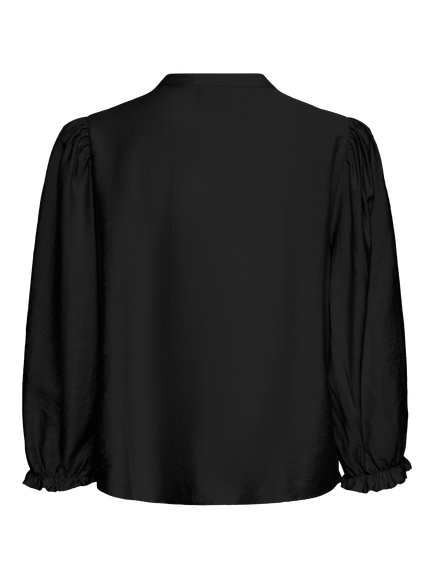 ICHI Wilma V-Neck Top - view 2, Black