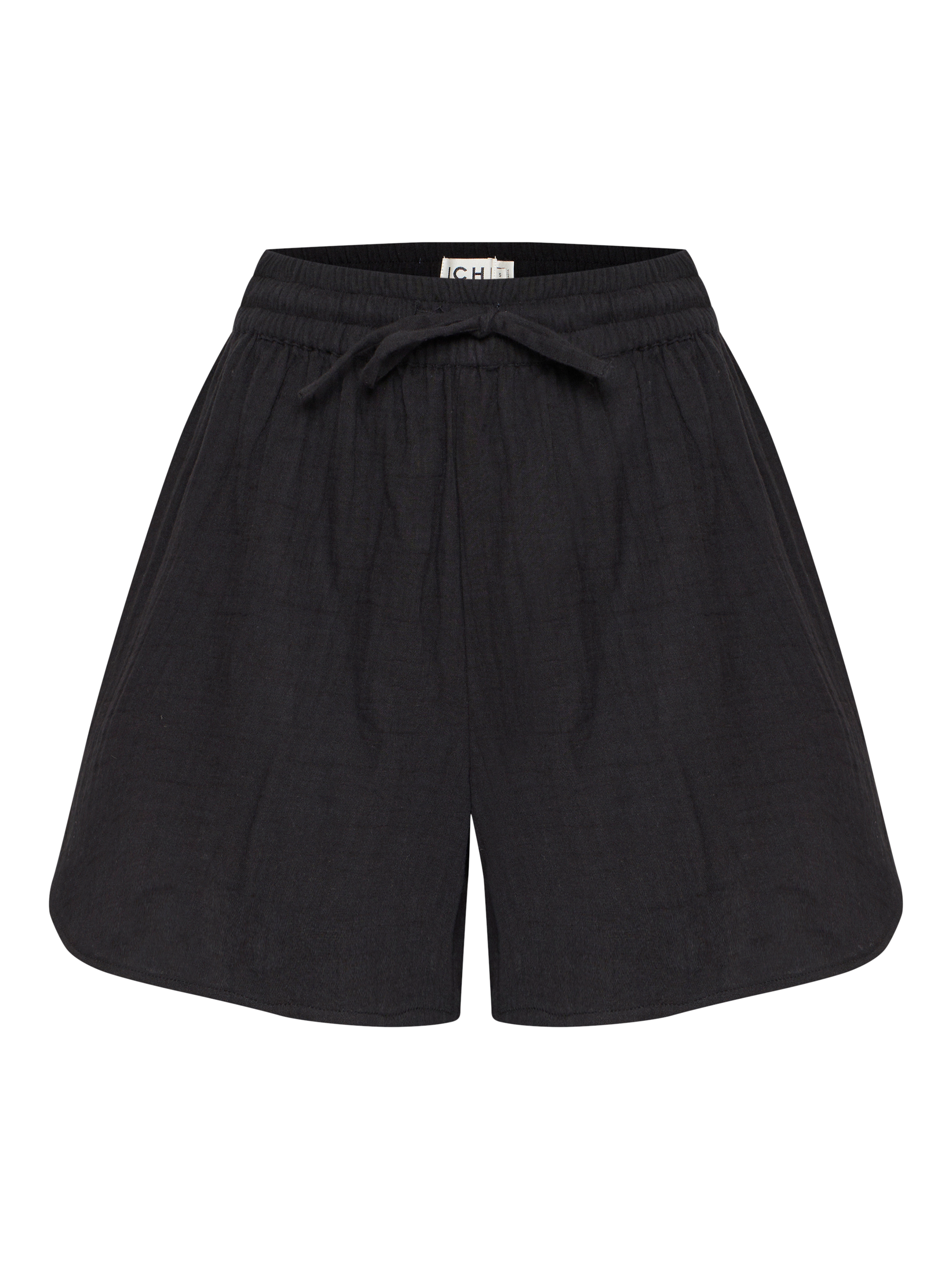 Product image 5 of 7, which shows ICHI Foxa Drawstring Beach Shorts, Black, XS