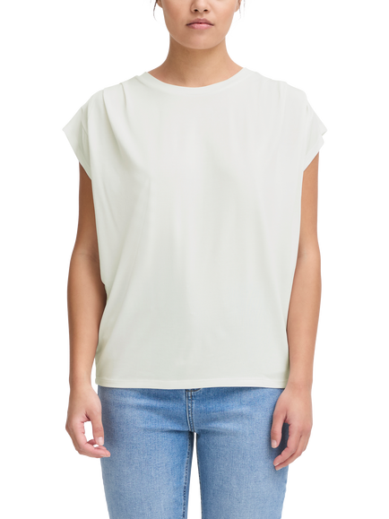 ICHI Lisken Round Neck T-Shirt, Cloud Dancer