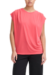 ICHI Lisken Round Neck T-Shirt, Geranium