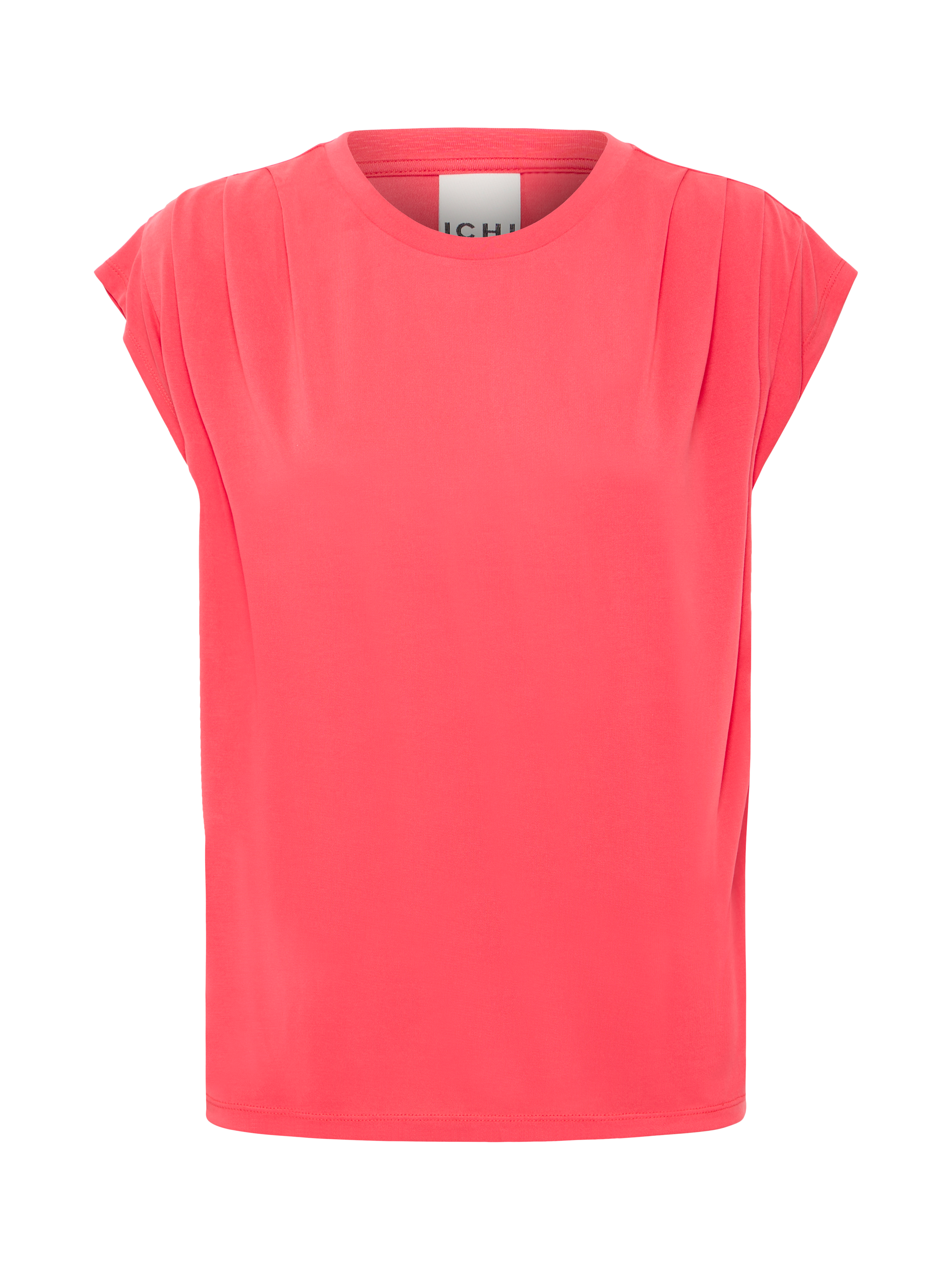 Product image 5 of 7, which shows ICHI Lisken Round Neck T-Shirt, Geranium, XS