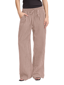 ICHI Foxa Stripe Trousers, Light Lilac