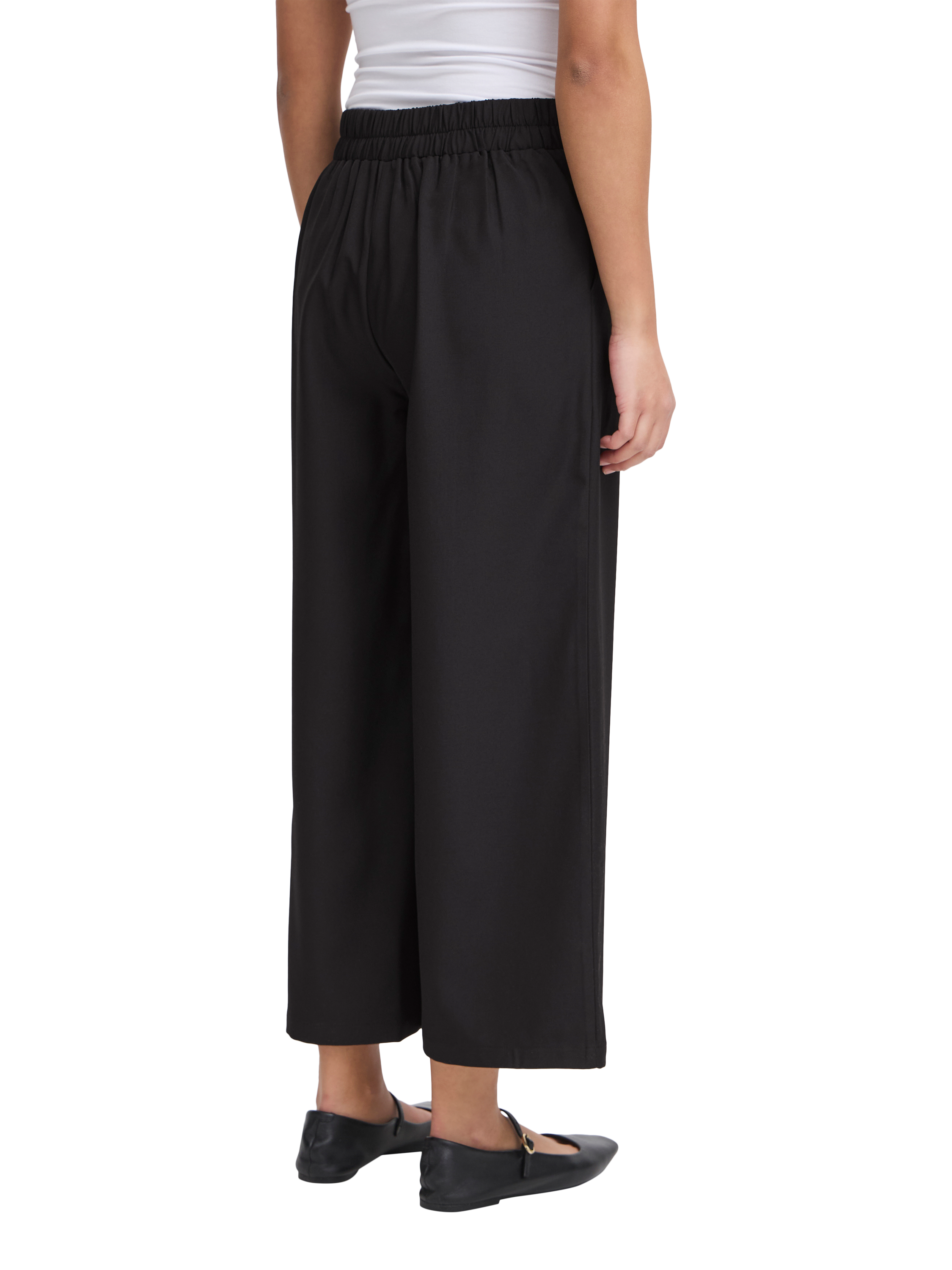 Product image 2 of 7, which shows ICHI Dorthea Wide Leg Culottes, Black, 8