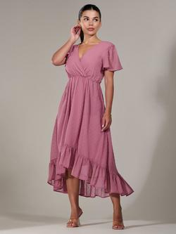 Jolie Moi Petite High Low Midaxi Dress, Dusty Pink - view 2, Dusty Pink