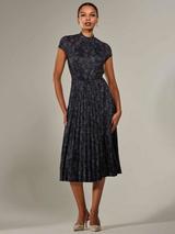 Phase Eight Keleche Glitter Pleat Dress, Black