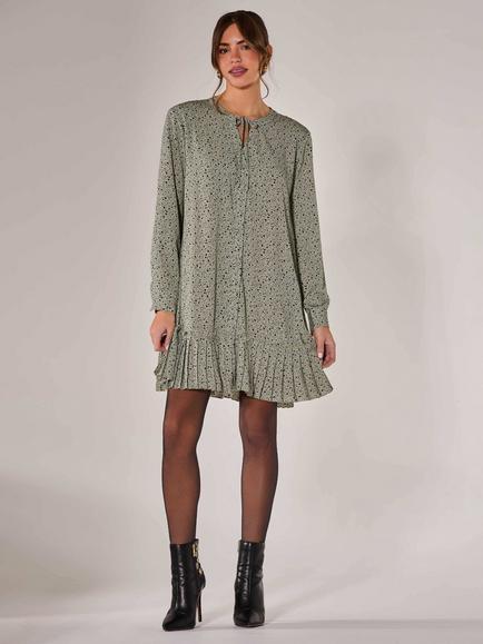 Jolie Moi Spot Shirt Dress, Khaki, Khaki