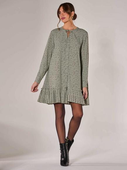 Jolie Moi Spot Shirt Dress, Khaki - view 2, Khaki
