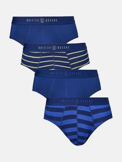 British Boxers Bamboo Briefs, Pack of 4, Fresh Navy