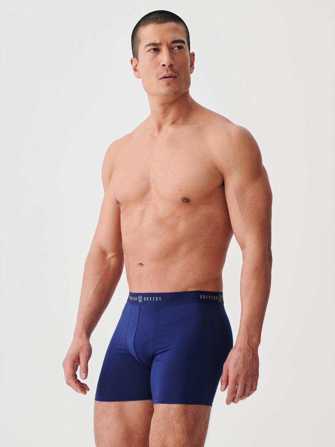 Product image 3 of 10, which shows British Boxers Bamboo Trunks, Pack of 4, Fresh Navy, XS
