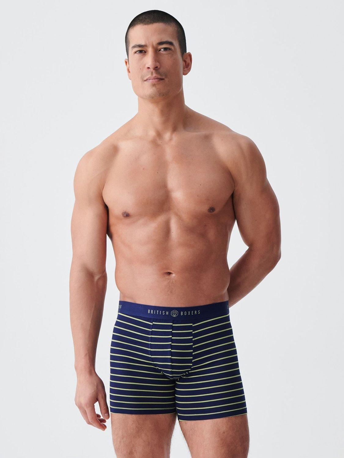 Product image 5 of 10, which shows British Boxers Bamboo Trunks, Pack of 4, Fresh Navy, XS
