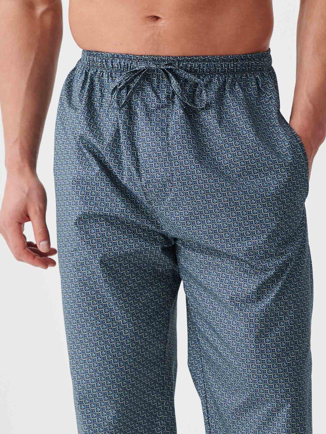 Product image 4 of 5, which shows British Boxers Geometric Print Cotton Pyjama Bottoms, Moorland, S