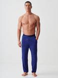 British Boxers Bamboo Striped Lounge Trousers, Royal Blue/Navy
