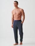 British Boxers Bamboo Striped Lounge Trousers, Tarragon/Navy