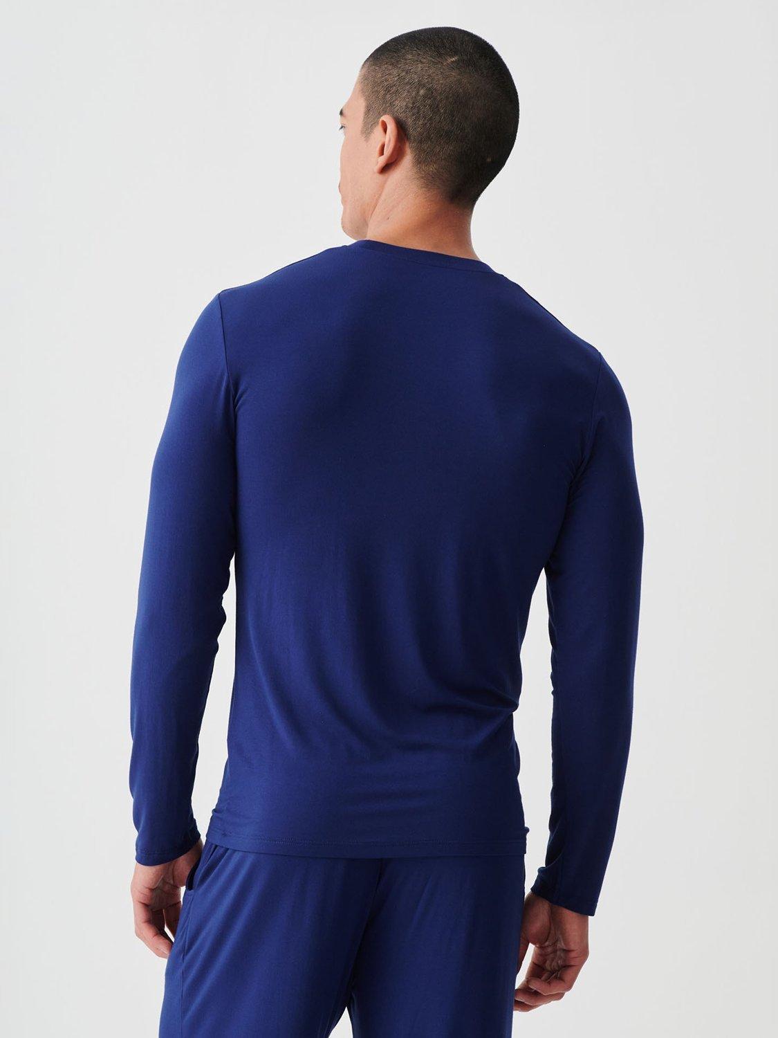Product image 6 of 10, which shows British Boxers Bamboo Long Sleeve T-Shirt, Pack of 2, Royal Blue/Navy, S