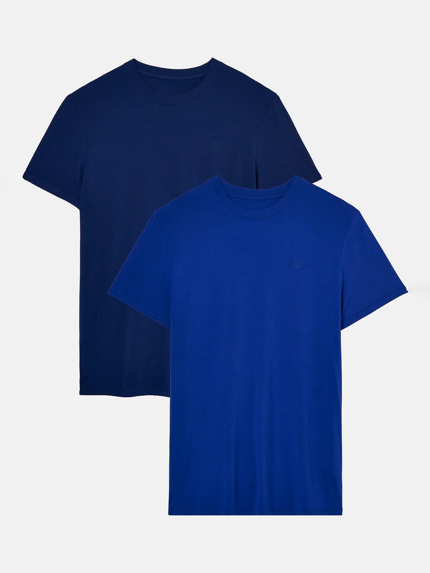 Product image 1 of 9, which shows British Boxers Bamboo T-Shirt, Pack of 2, Royal Blue/Navy, S