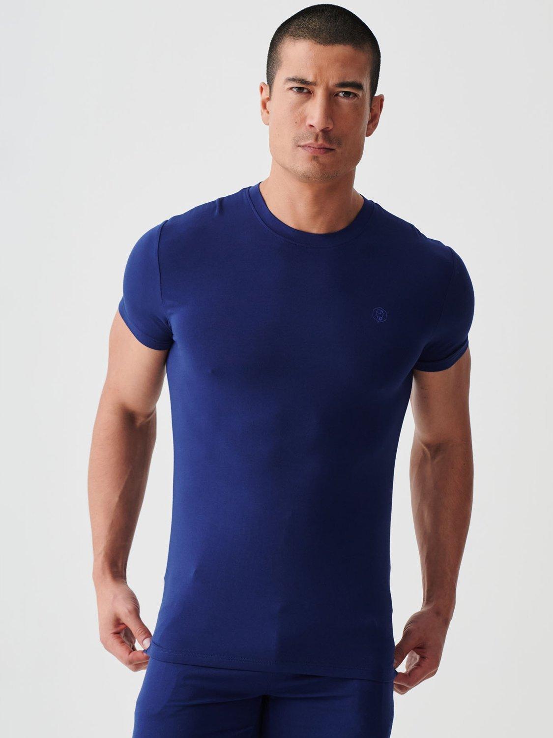 Product image 4 of 9, which shows British Boxers Bamboo T-Shirt, Pack of 2, Royal Blue/Navy, S