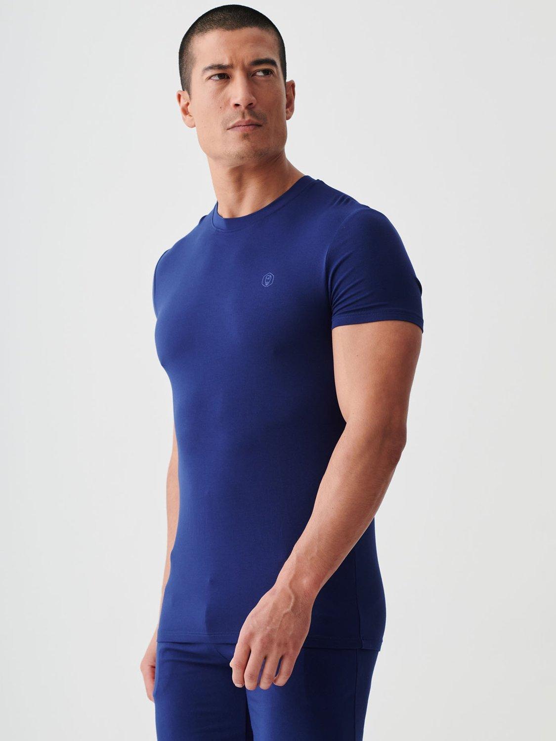 Product image 5 of 9, which shows British Boxers Bamboo T-Shirt, Pack of 2, Royal Blue/Navy, S