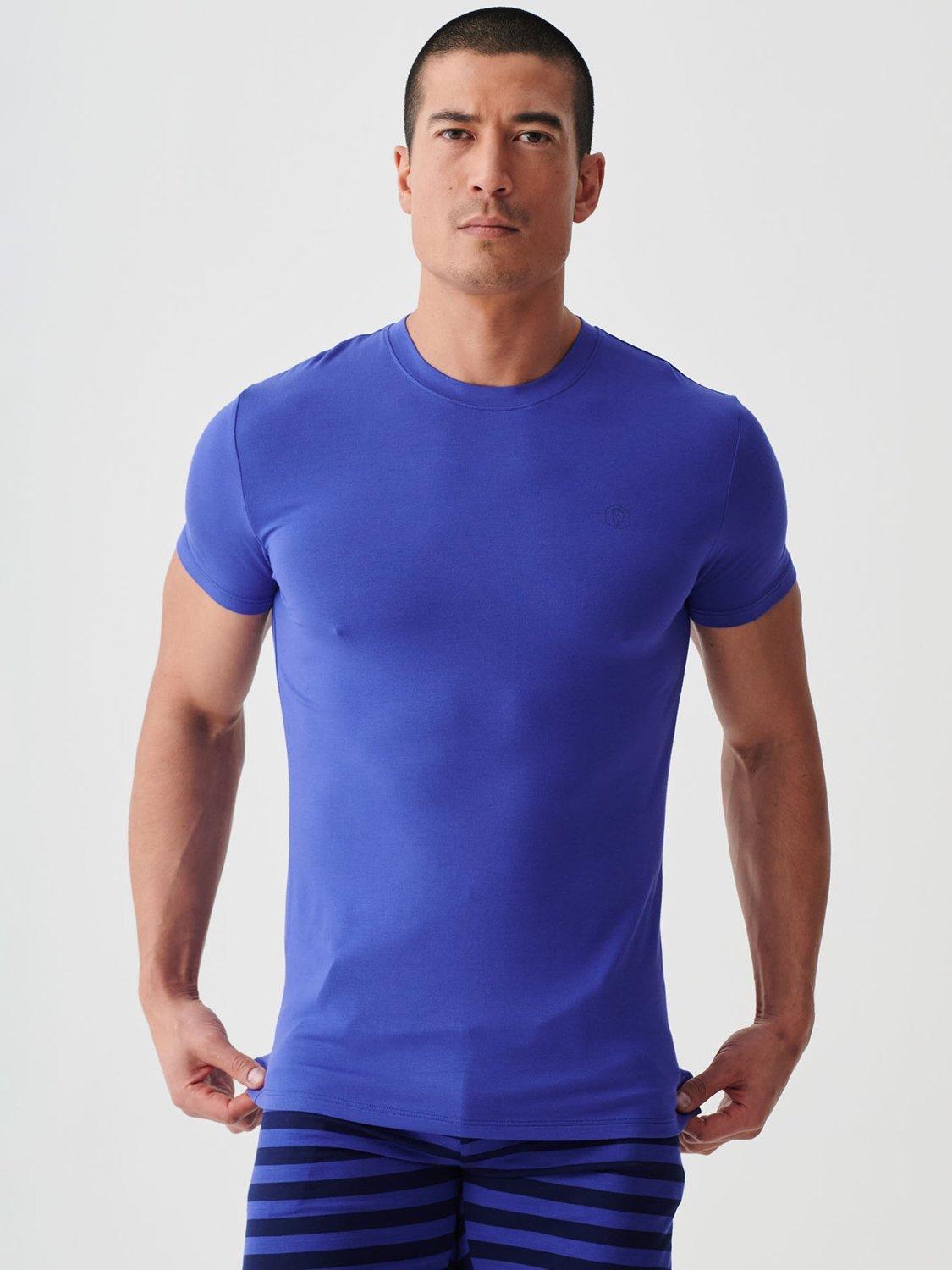Product image 7 of 9, which shows British Boxers Bamboo T-Shirt, Pack of 2, Royal Blue/Navy, S