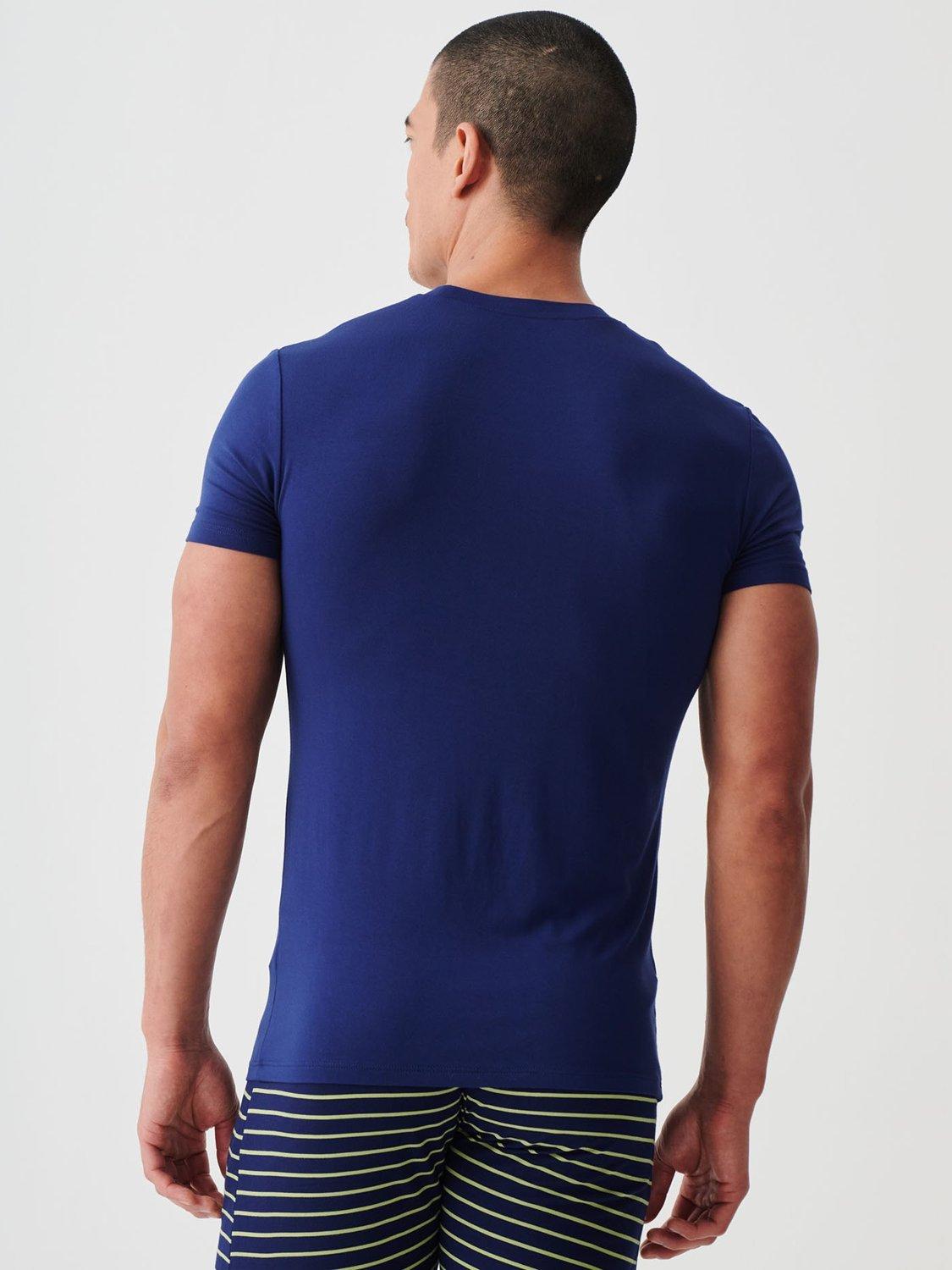 Product image 6 of 10, which shows British Boxers Bamboo T-Shirt, Pack of 2, Tarragon/Navy, S