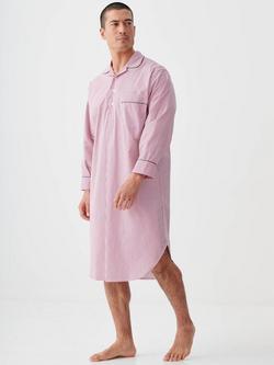 British Boxers Stripe Crisp Cotton Nightshirt - view 2, St James Red