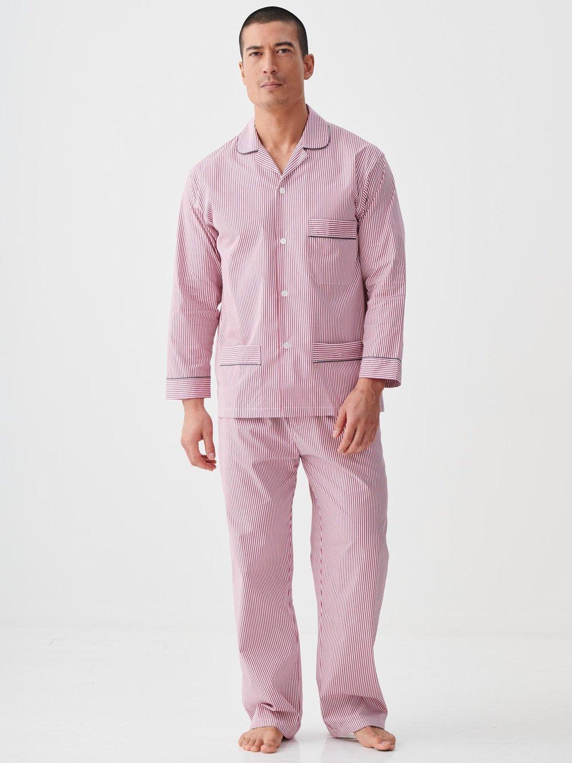 Product image 1 of 5, which shows British Boxers Crisp Cotton Stripe Pyjama Set, St James, S