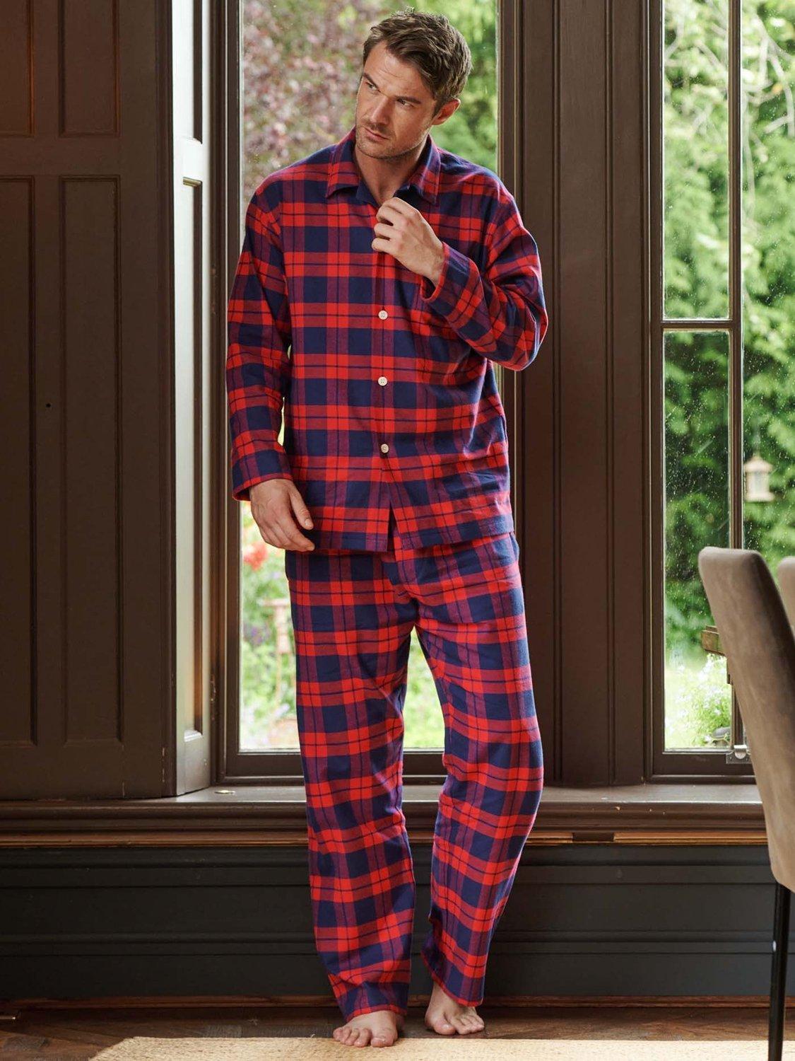 Product image 1 of 4, which shows British Boxers Tartan Brushed Cotton Pyjamas, Dumbarton, S