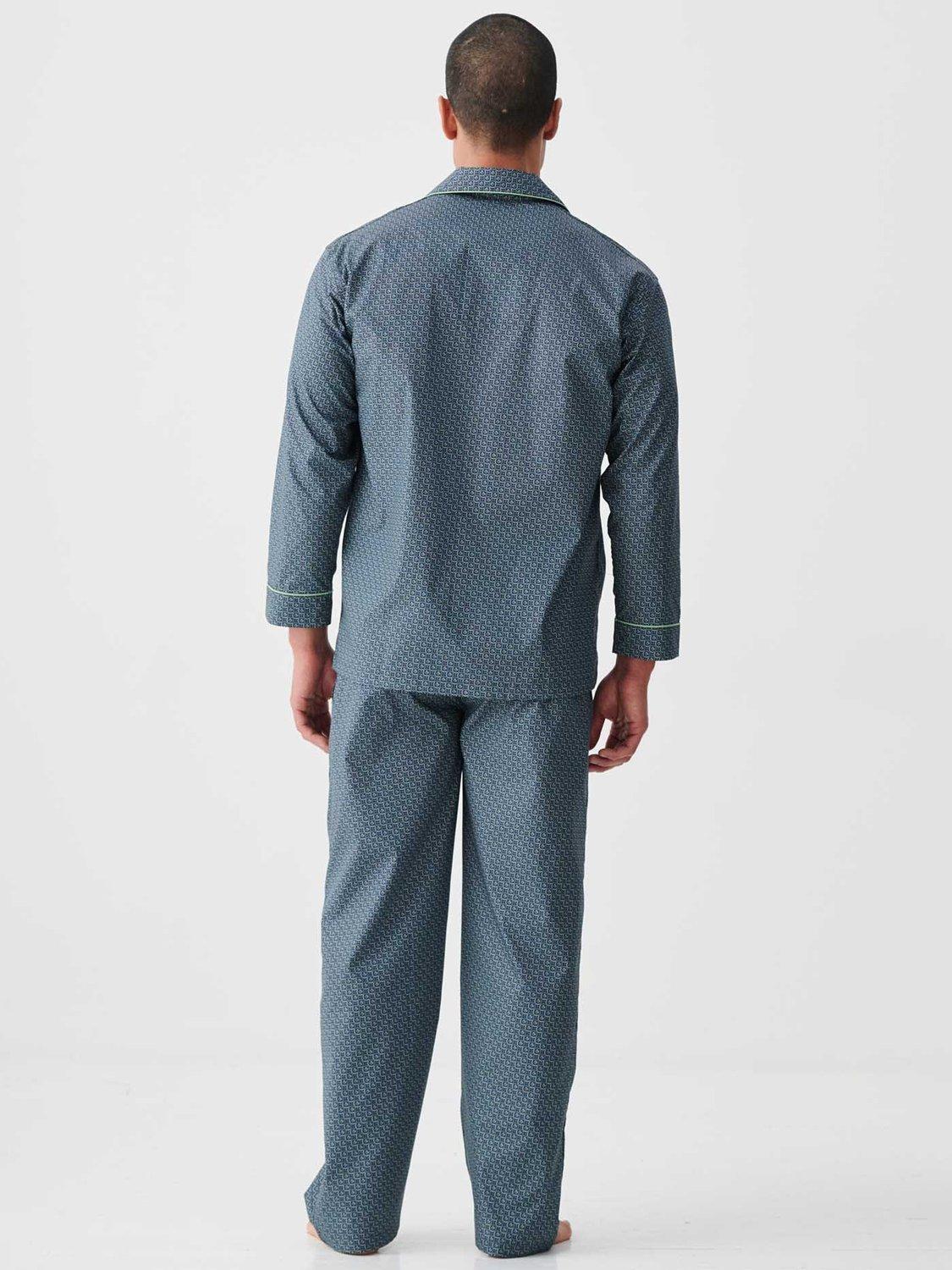 Product image 3 of 5, which shows British Boxers Geometric Print Cotton Pyjama Set, Geometric Moorland, XL
