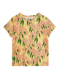 Mini Rodini Kids' Alpine Flower Print T-Shirt, Yellow
