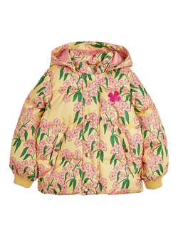 Mini Rodini Kids' Alpine Flowers Puffer Jacket, Yellow, Yellow