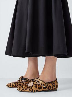 John Lewis Hitch Suede Cross Strap Mary Jane Ballerina Pumps, Brown/Black - view 2, Brown/Black