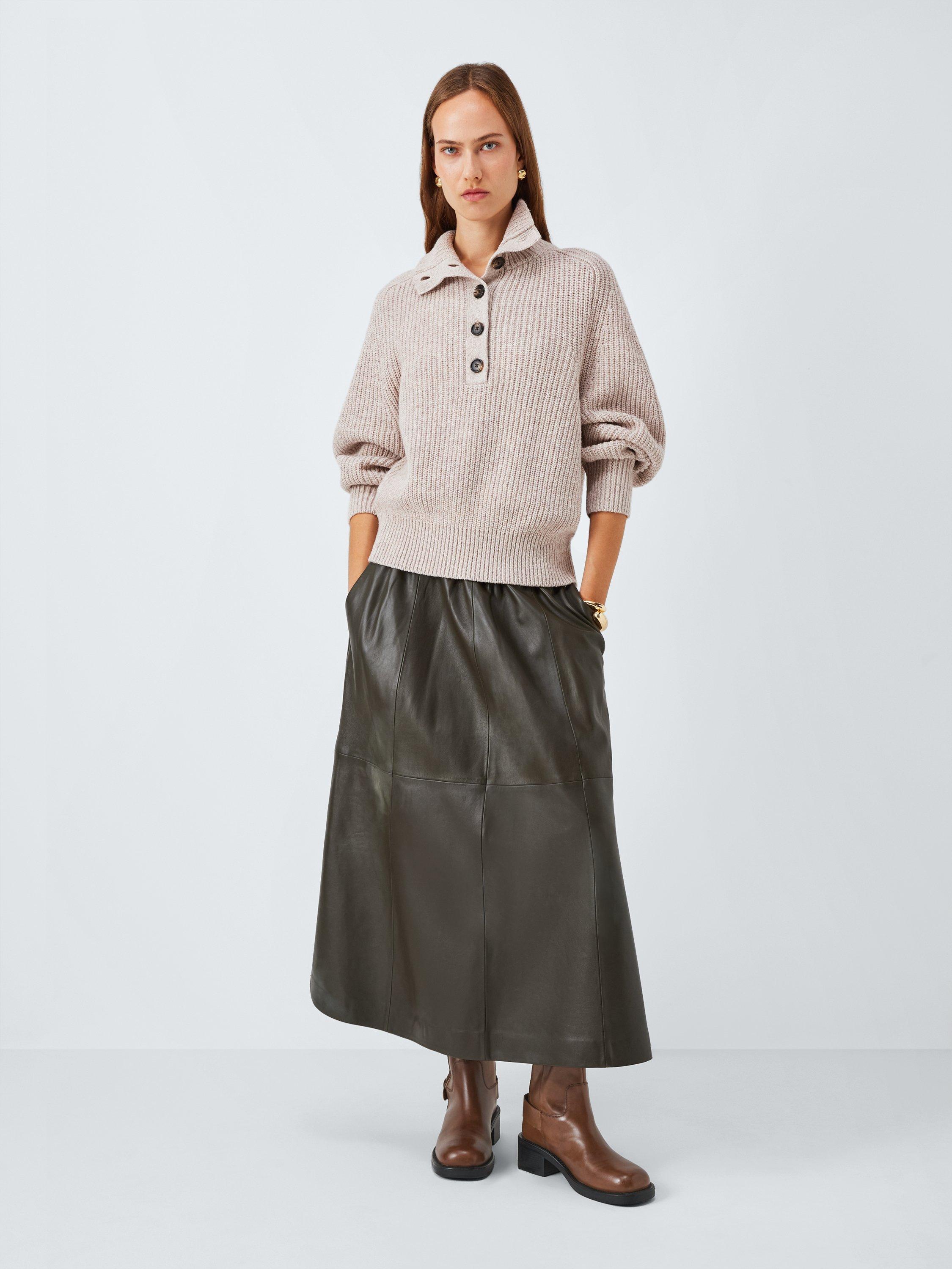 Product image 6 of 6, which shows John Lewis Powers Leather Moto Buckle Zip Ankle Boots, Tan, 5