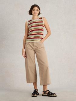 White Stuff Sunny Stripe Pure Organic Cotton Knit Top, Multi, Multi