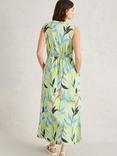 White Stuff Archer Leaves Organic Cotton Rich Maxi Dress, Green/Multi