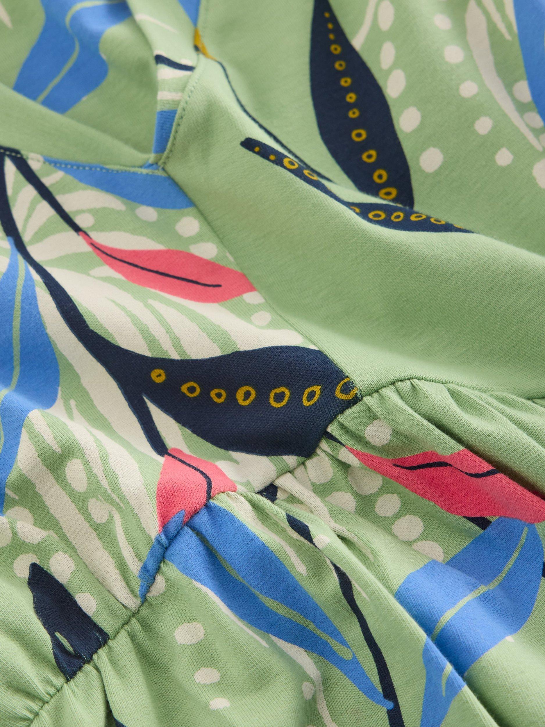 Product image 6 of 6, which shows White Stuff Archer Leaves Organic Cotton Rich Maxi Dress, Green/Multi, 6