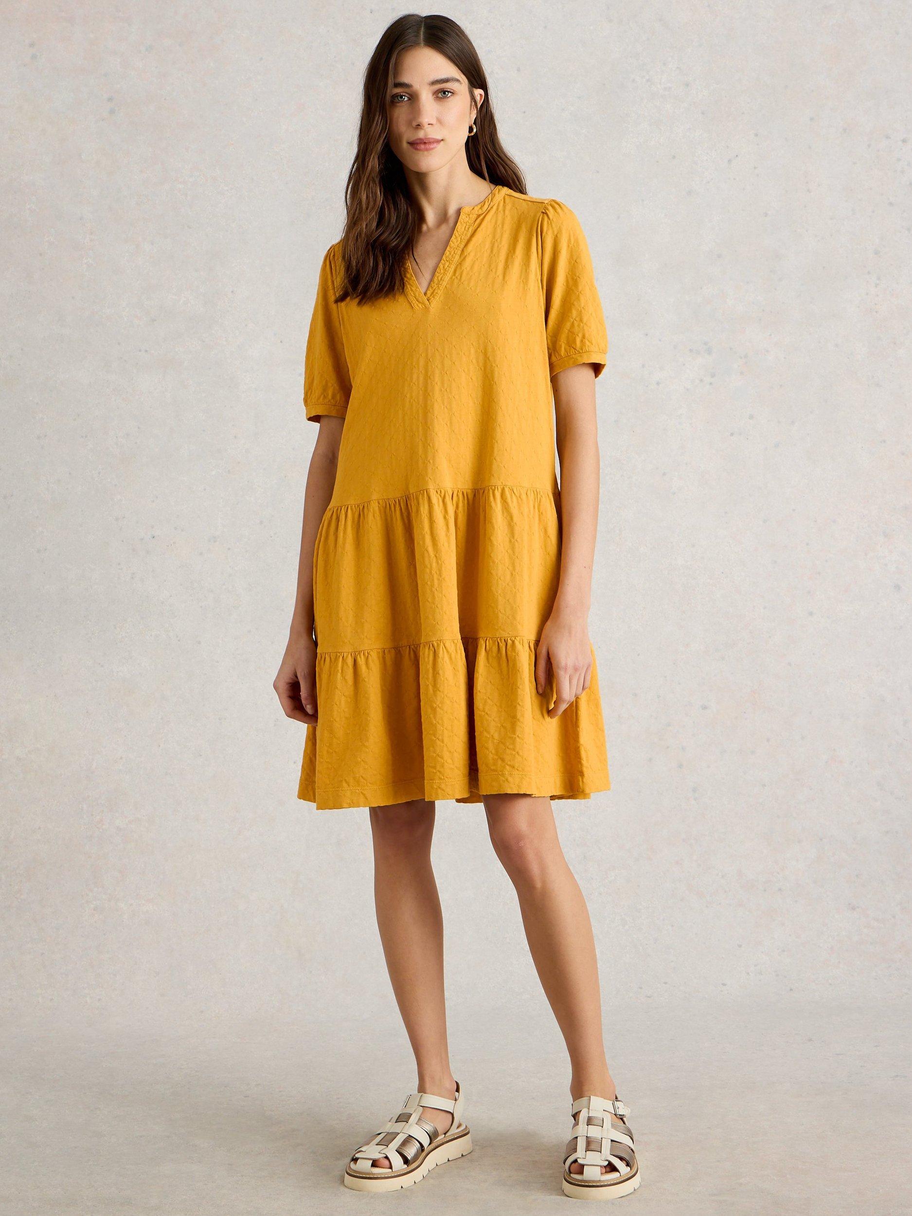 Product image 1 of 6, which shows White Stuff Clara Cotton Summer Dress, Dk Yellow, 6