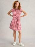 White Stuff Everly Floral Organic Cotton Blend Shirt Dress, Red/Multi