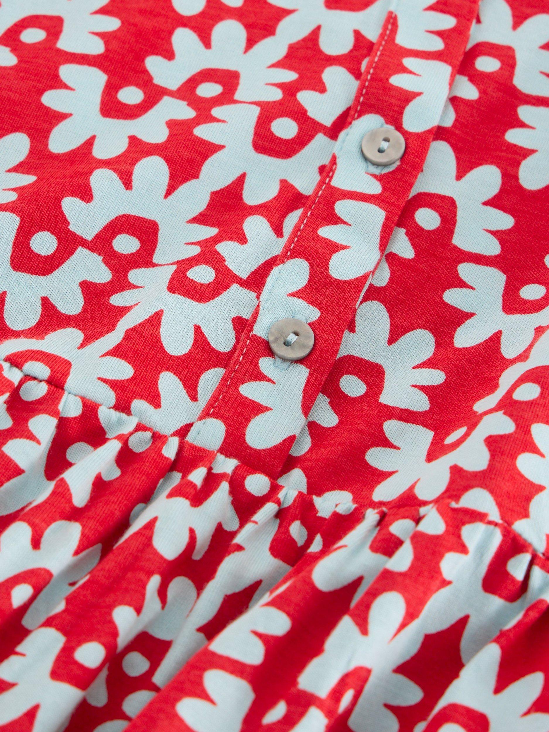 Product image 6 of 6, which shows White Stuff Everly Floral Organic Cotton Blend Shirt Dress, Red/Multi, 12
