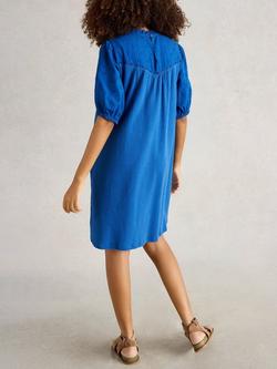 White Stuff Lea Organic Cotton Dress - view 2, Blue