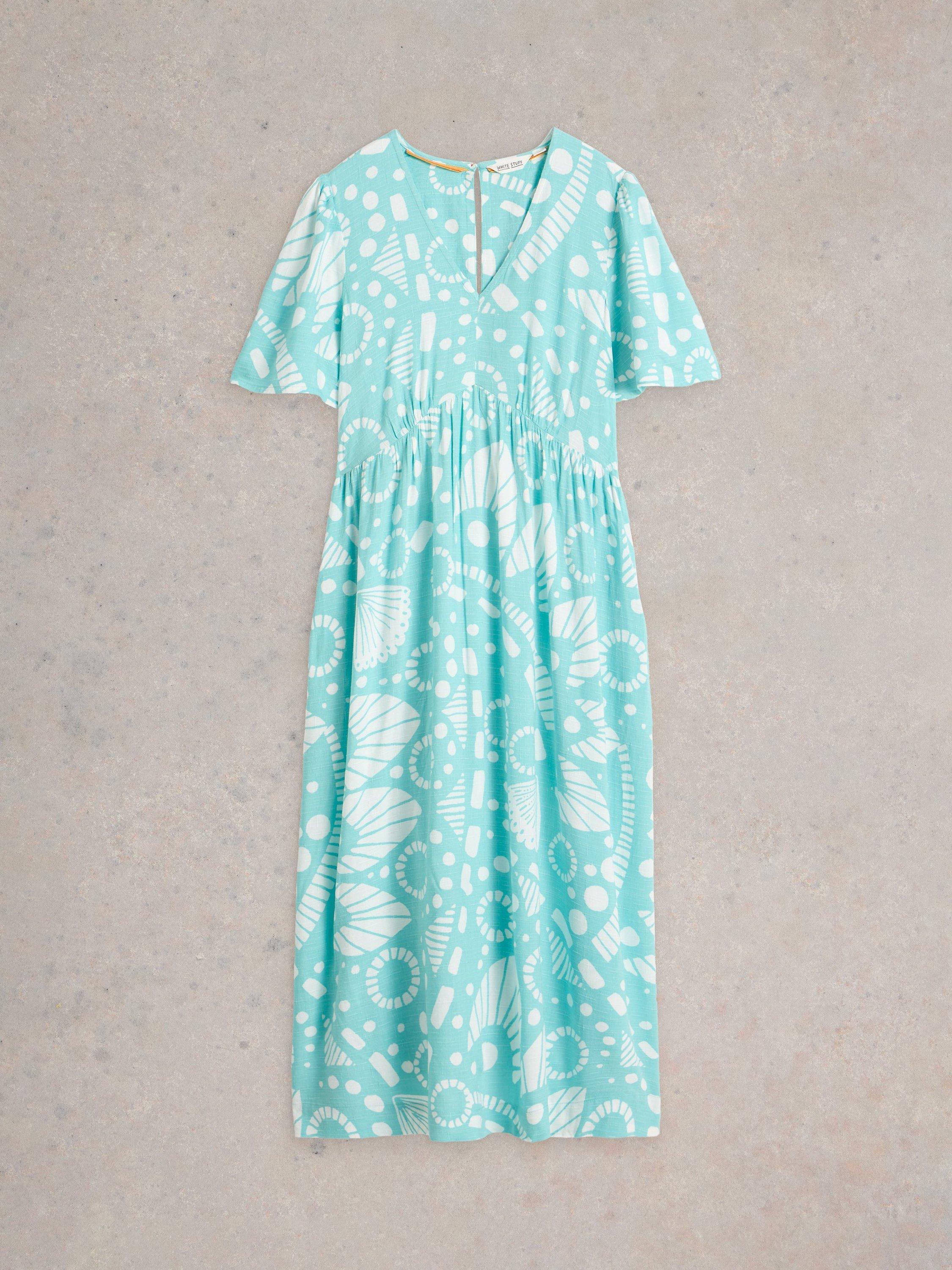 Product image 5 of 6, which shows White Stuff Lucy Abstract Dress, Blue/Multi, 8